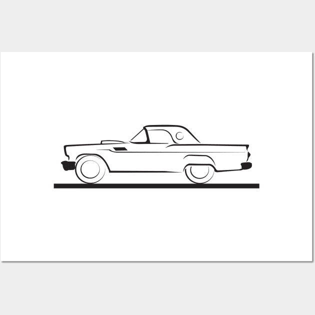 1957 Ford Thunderbird Hard Top Wall Art by PauHanaDesign